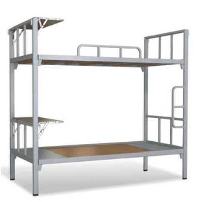 Giường sắt 2 tầng 85cm có bàn học màu ghi - GT 23