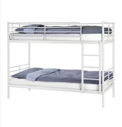 Giường sắt 2 tầng homestay trắng 1m - GT 47