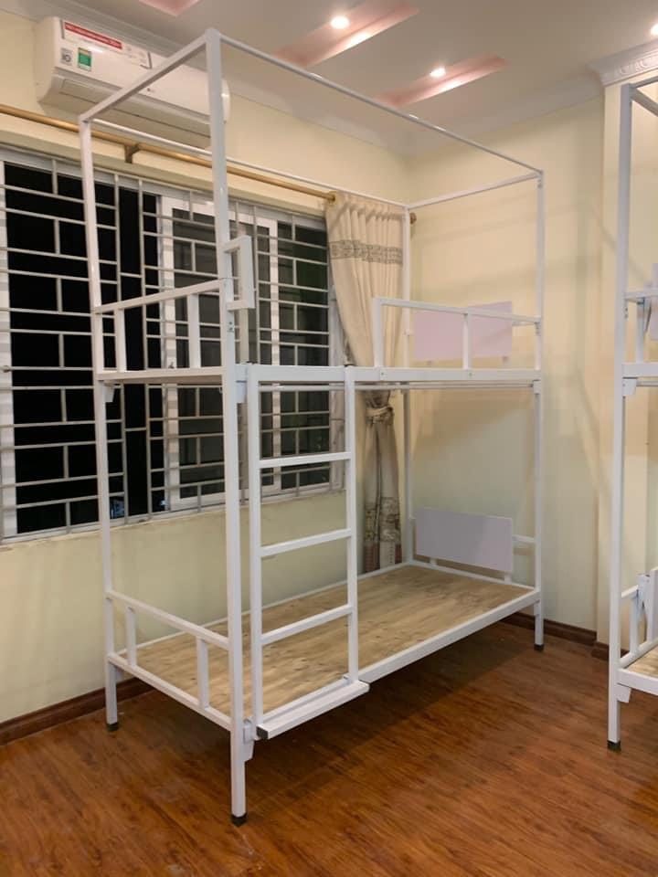 Giường sắt Homestay có khung rèm rộng 85cm GT 28