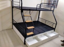 Giường sắt tầng ống tròn 1m6/1m2 có ngăn kéo - GT 75