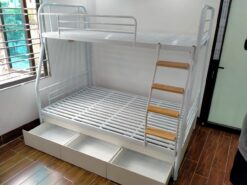 Giường sắt tầng ống tròn 1m4/1m2 có ngăn kéo GT 73