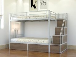 Giường sắt tầng 1m4 thang hộp có ngăn kéo GT 80