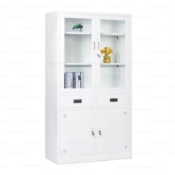 Tủ sắt văn phòng cánh kính ngăn kéo QP-18